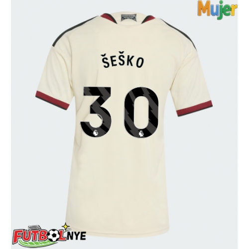 Camiseta Manchester United Benjamin Sesko #30 Tercera Equipación para mujer 2026-27 manga corta